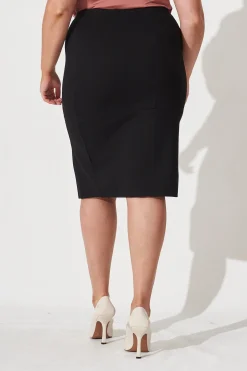 Hot Workflow Stretch Pencil Skirt In Black Bottoms|Skirts & Shorts