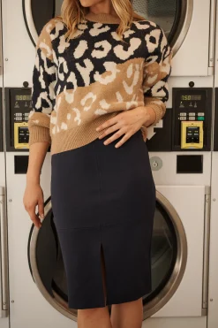 Sale Workflow Stretch Pencil Skirt In Navy Bottoms|Skirts & Shorts