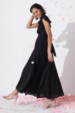 Sale Wynter Maxi Dress in Black Chiffon Dresses|Formal