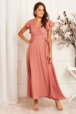 Sale Wynter Maxi Dress in Dusty Rose Chiffon Dresses|Formal