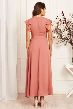 Sale Wynter Maxi Dress in Dusty Rose Chiffon Dresses|Formal