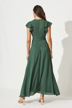 New Wynter Maxi Dress in Green Chiffon Dresses|Party