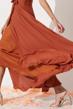 Discount Wynter Maxi Dress in Rust Chiffon Dresses|Formal
