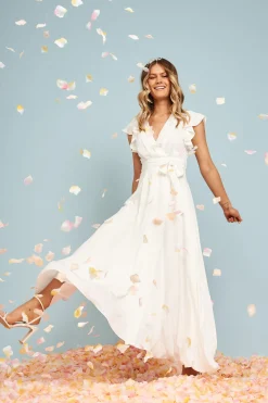 Discount Wynter Maxi Dress in White Chiffon Dresses|Party