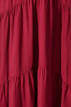 Clearance Zena Midi Dress in Wine Dresses|Casual