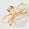 Outlet Zia Large Bow Hair Claw in Gold Hair Accessories