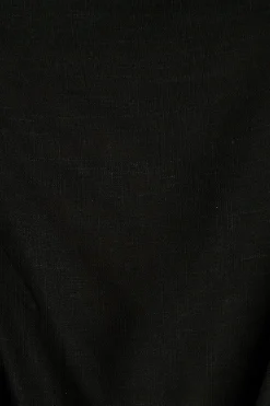 Discount Zita Off Shoulder Top in Black Cotton Linen Tops|Casual