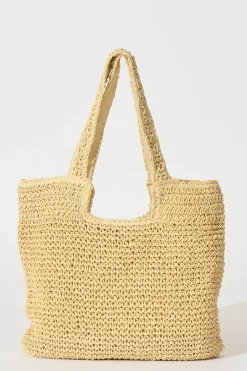 Clearance Zoe Straw Tote Bag in Beige Bags