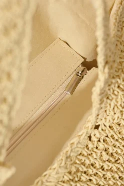 Clearance Zoe Straw Tote Bag in Beige Bags